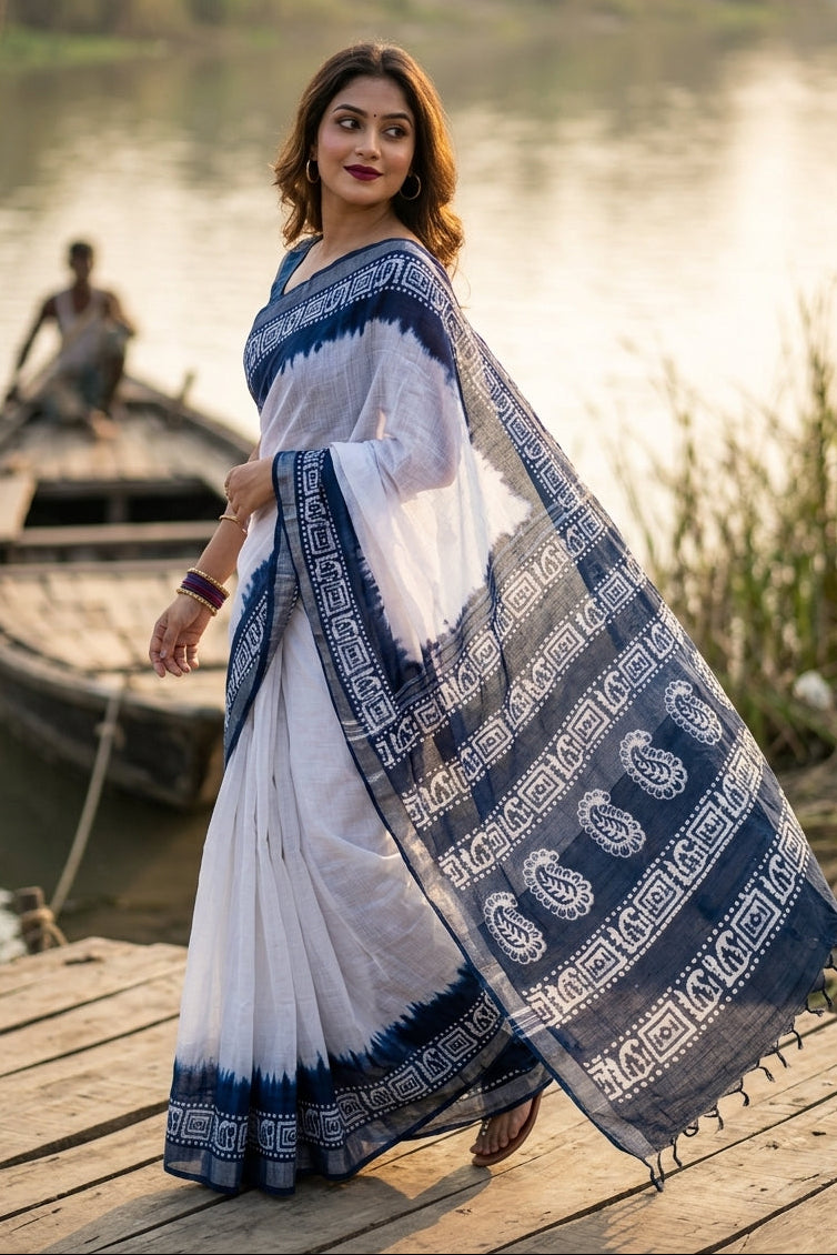 Mrinmoyee (মৃন্ময়ী) Cotton Linen Saree