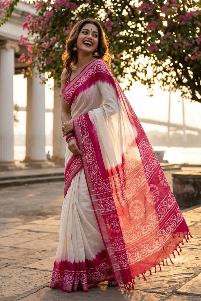 Mrinmoyee (মৃন্ময়ী) Cotton Linen Saree