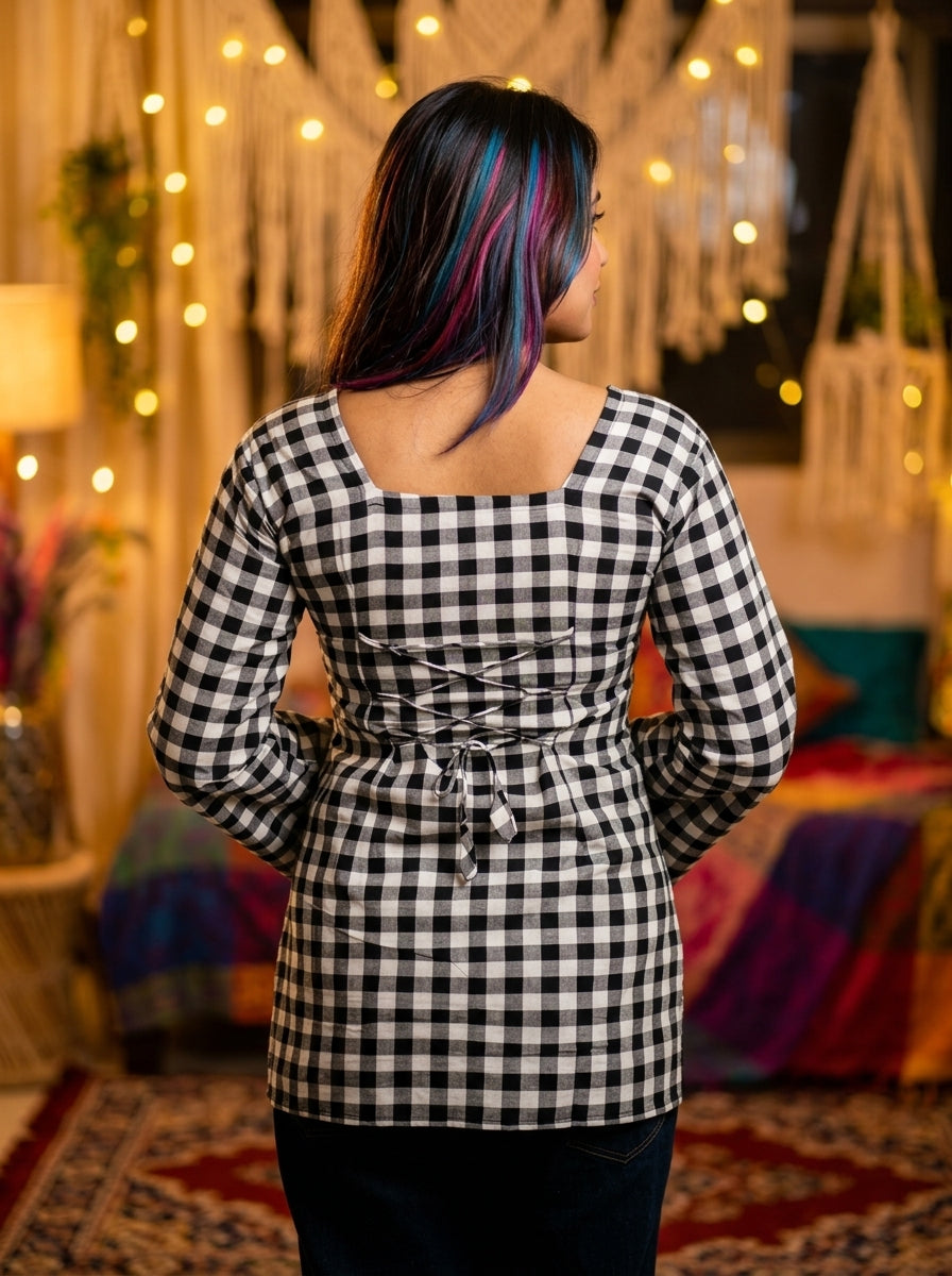 All Checked-Pure Cotton Kurti