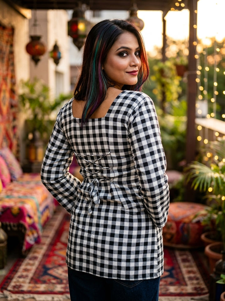 All Checked-Pure Cotton Kurti
