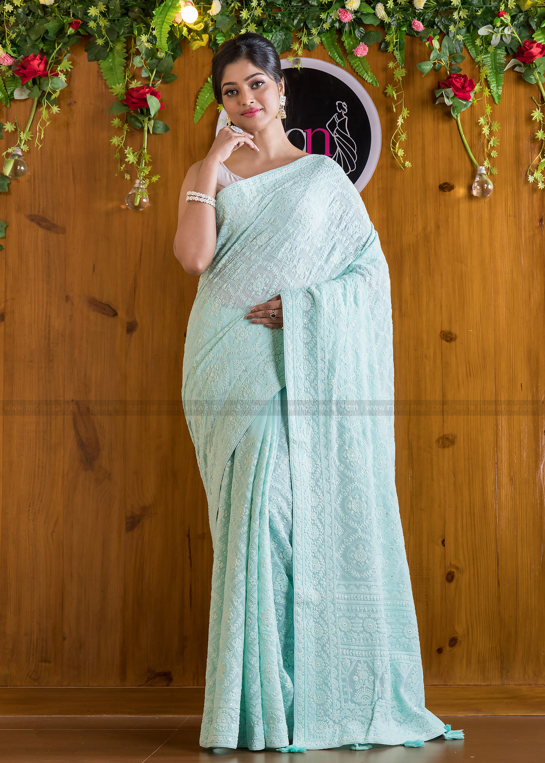 Mermaid- Single Color Georgette Saree