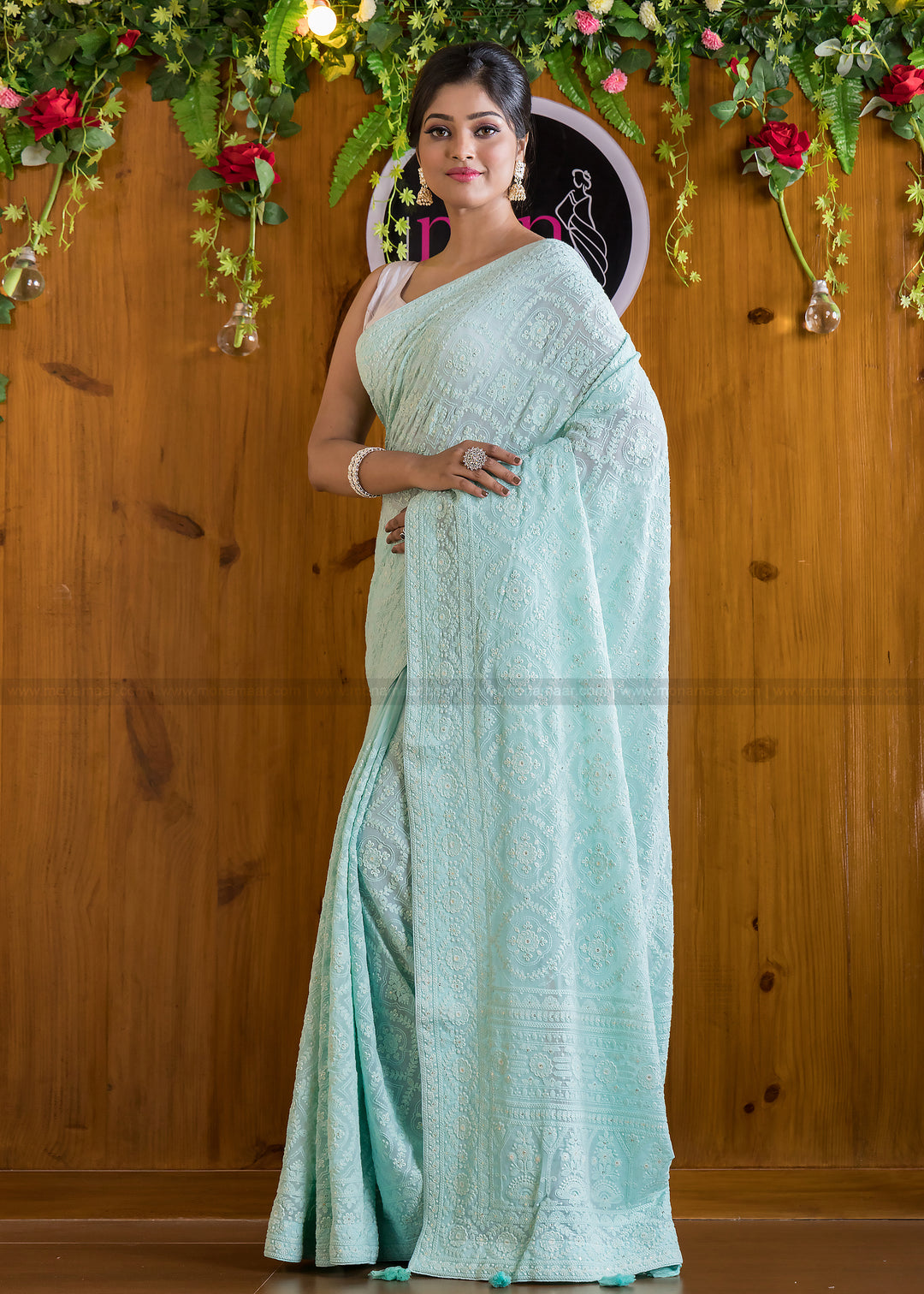 Mermaid- Single Color Georgette Saree