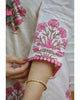 Exclusive V shaped neck line Detailing Embroidery Floral  Kurti Set