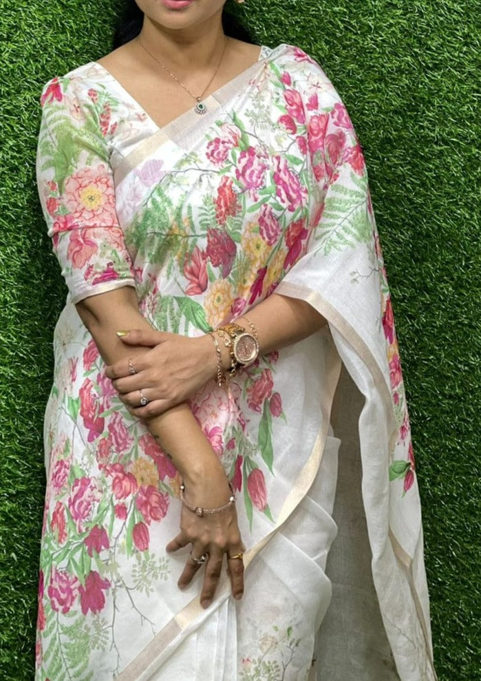 Meadow of Roses Fancy Chanderi Saree