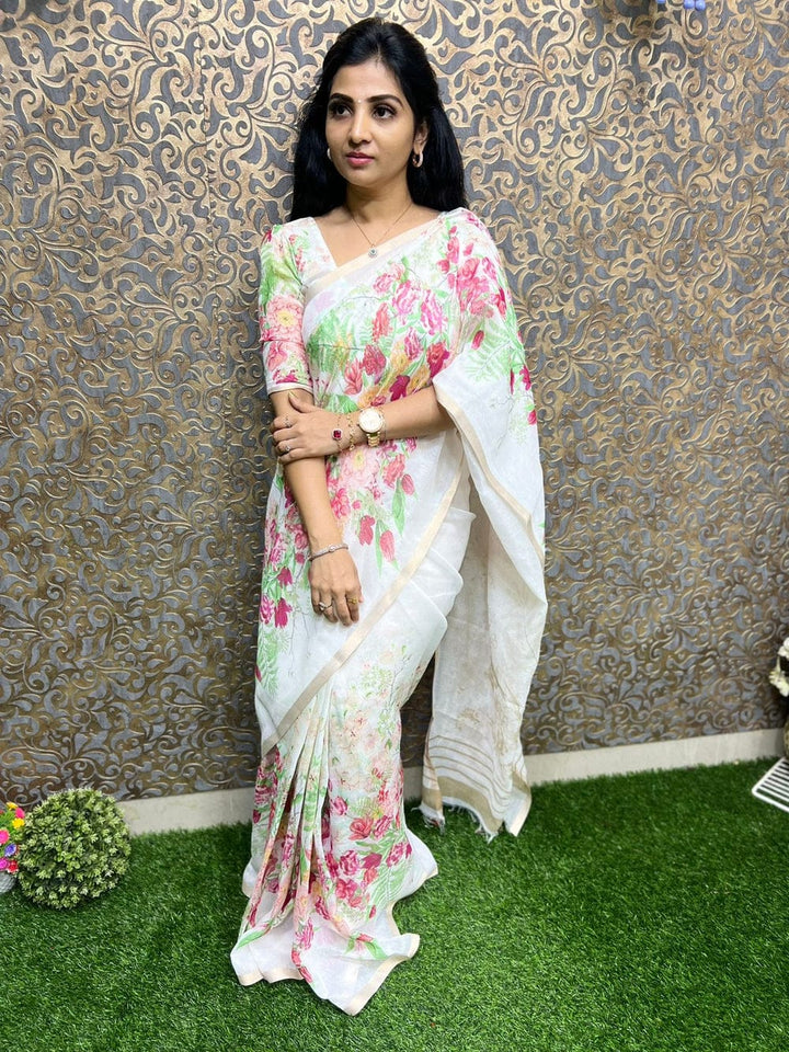 Meadow of Roses Fancy Chanderi Saree