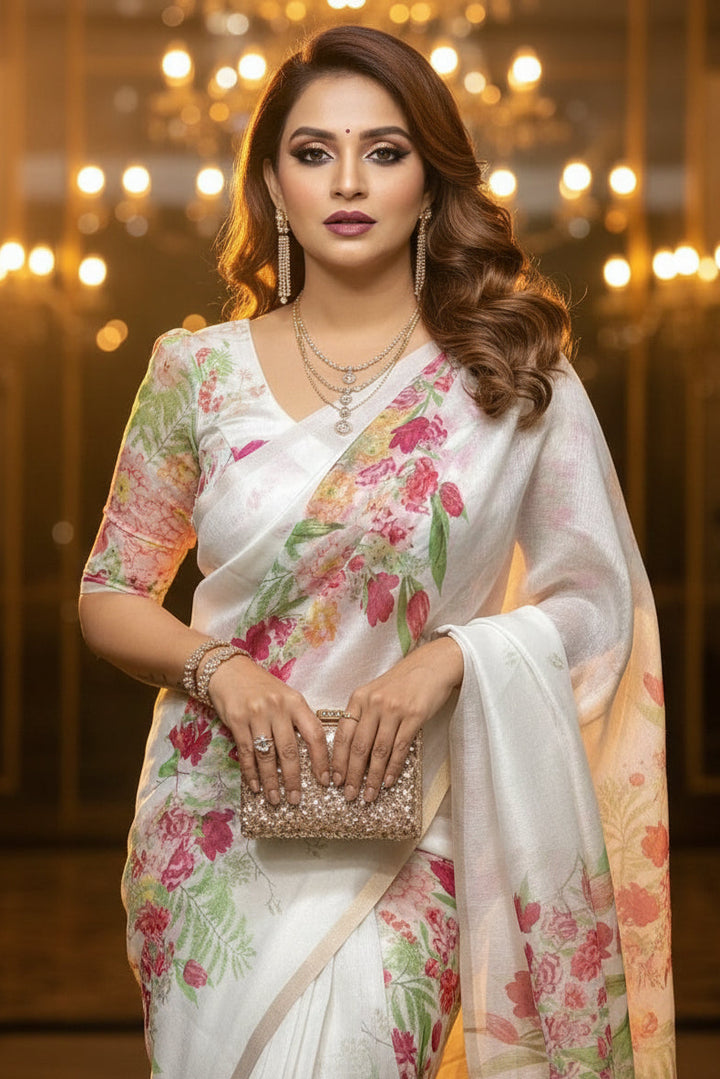 Meadow of Roses Fancy Chanderi Saree