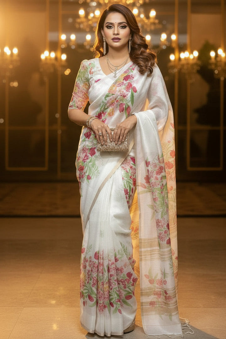 Meadow of Roses Fancy Chanderi Saree