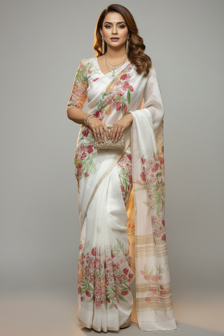 Meadow of Roses Fancy Chanderi Saree