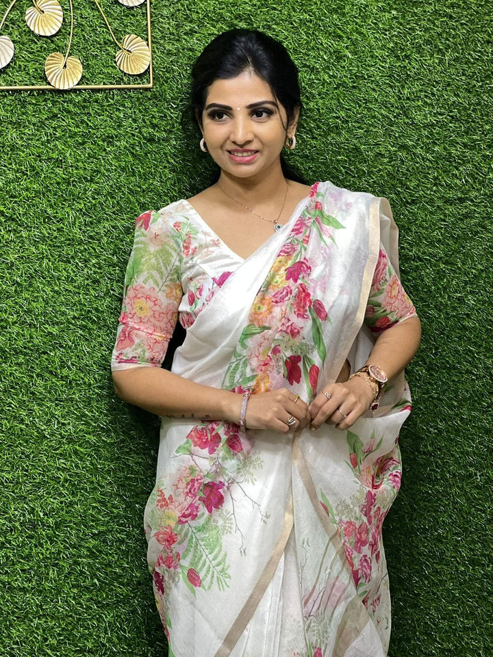 Meadow of Roses Fancy Chanderi Saree