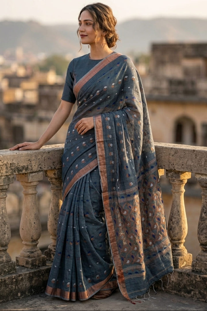 Rajrangi (রাজরঙ্গী) Khadi  Banarasi  Saree