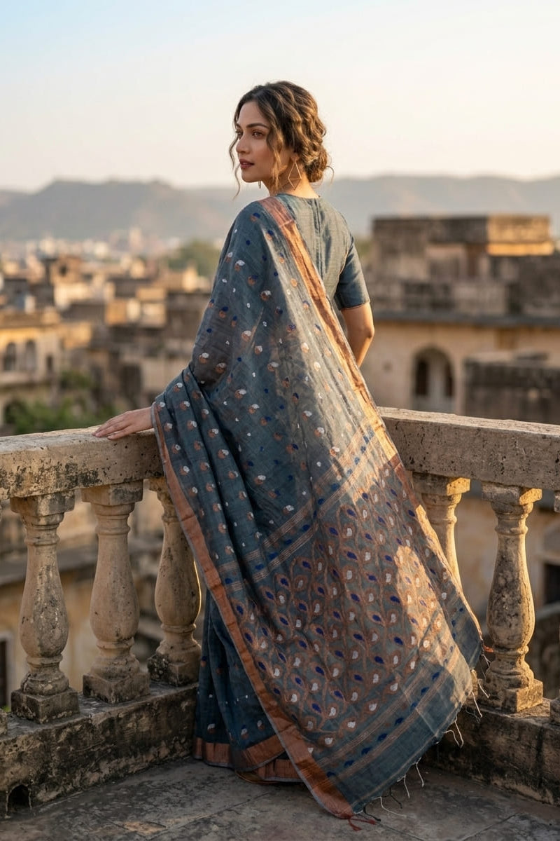 Rajrangi (রাজরঙ্গী) Khadi  Banarasi  Saree