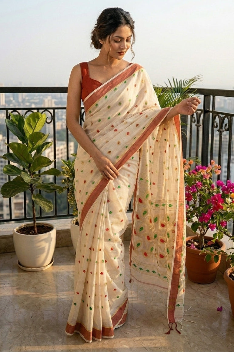 Rajrangi (রাজরঙ্গী) Khadi  Banarasi  Saree