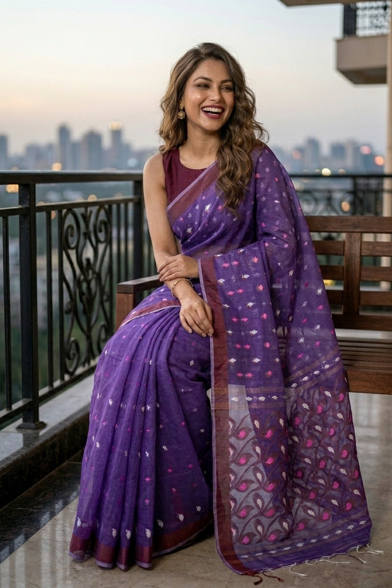 Rajrangi (রাজরঙ্গী) Khadi  Cotton Saree