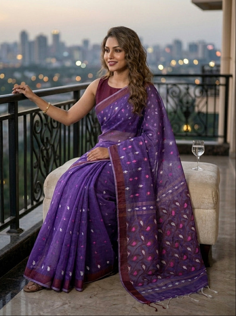 Rajrangi (রাজরঙ্গী) Khadi  Cotton Saree