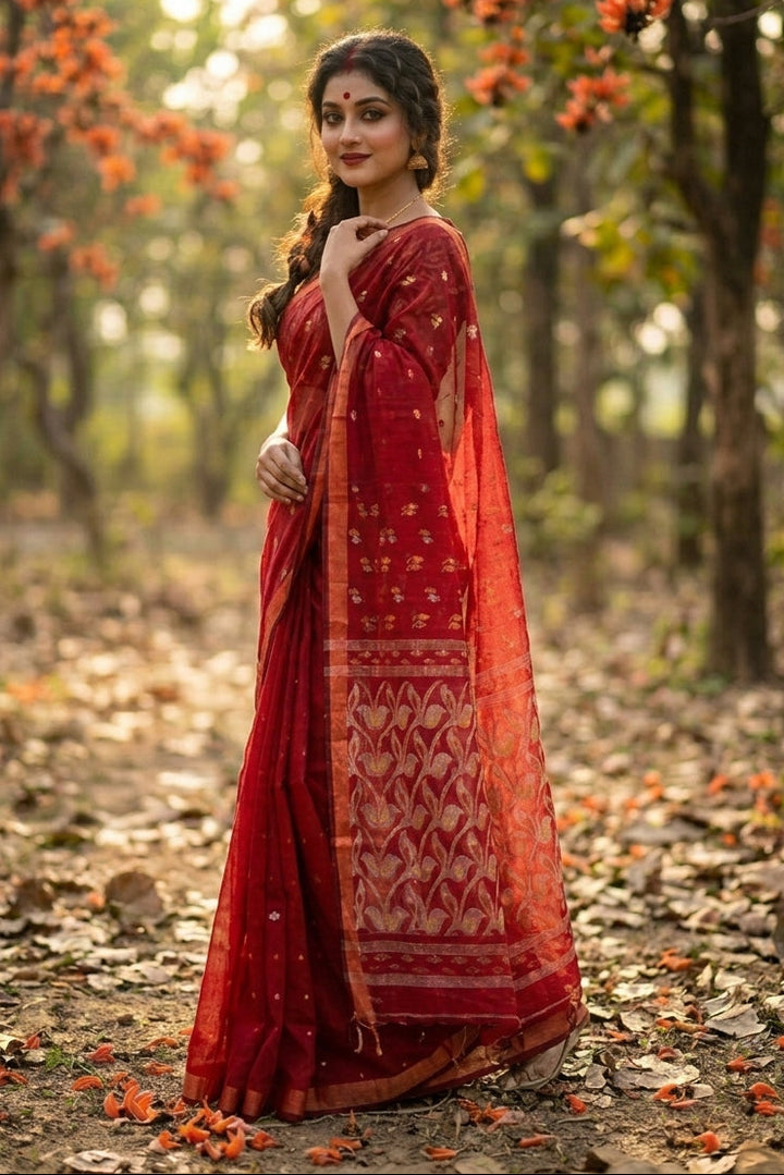 Rajrangi (রাজরঙ্গী) Khadi  Cotton  Saree