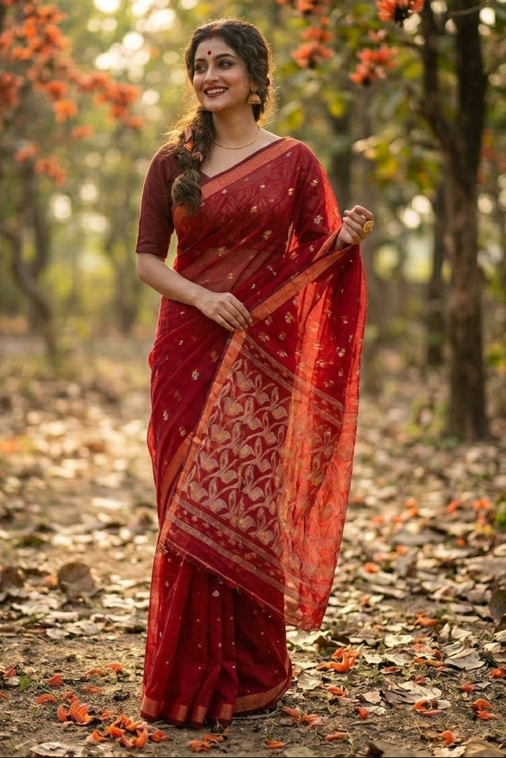 Rajrangi (রাজরঙ্গী) Khadi  Cotton  Saree