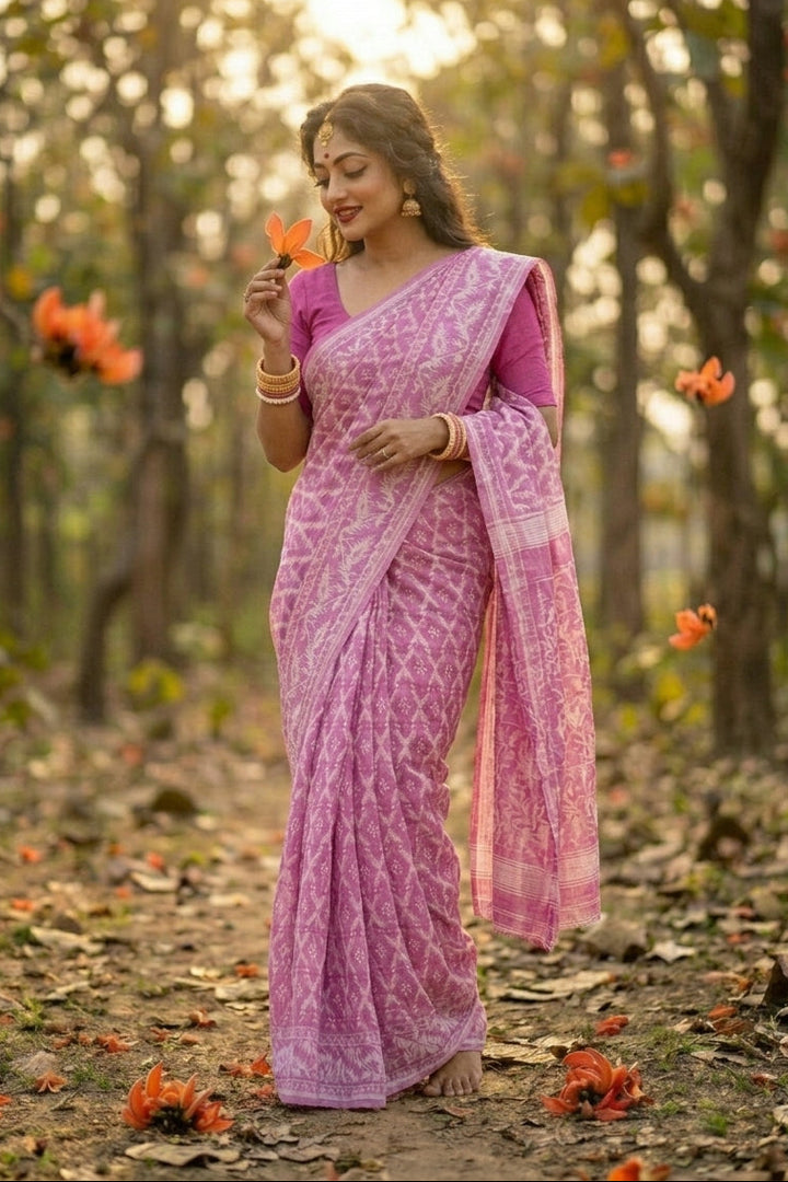 Neel Komol ( নীল কমল )Bengal Jamdani Saree