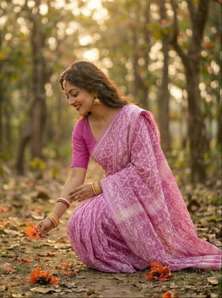 Neel Komol ( নীল কমল )Bengal Jamdani Saree