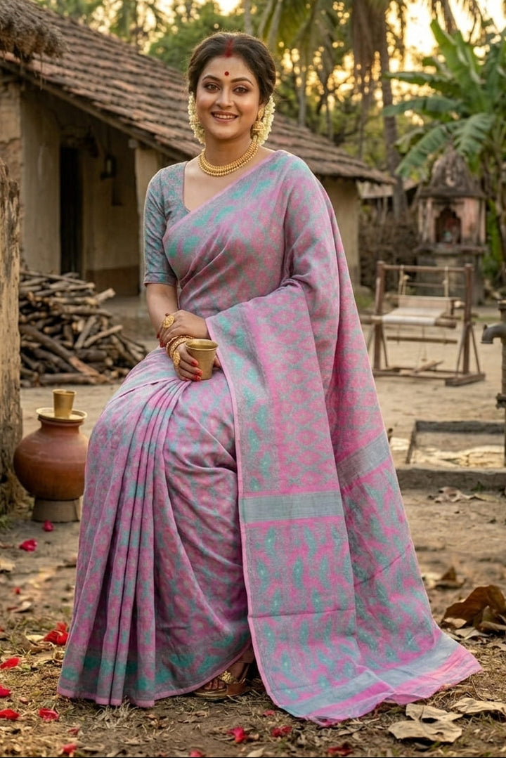 Neel Komol ( নীল কমল )Bengal Jamdani Saree