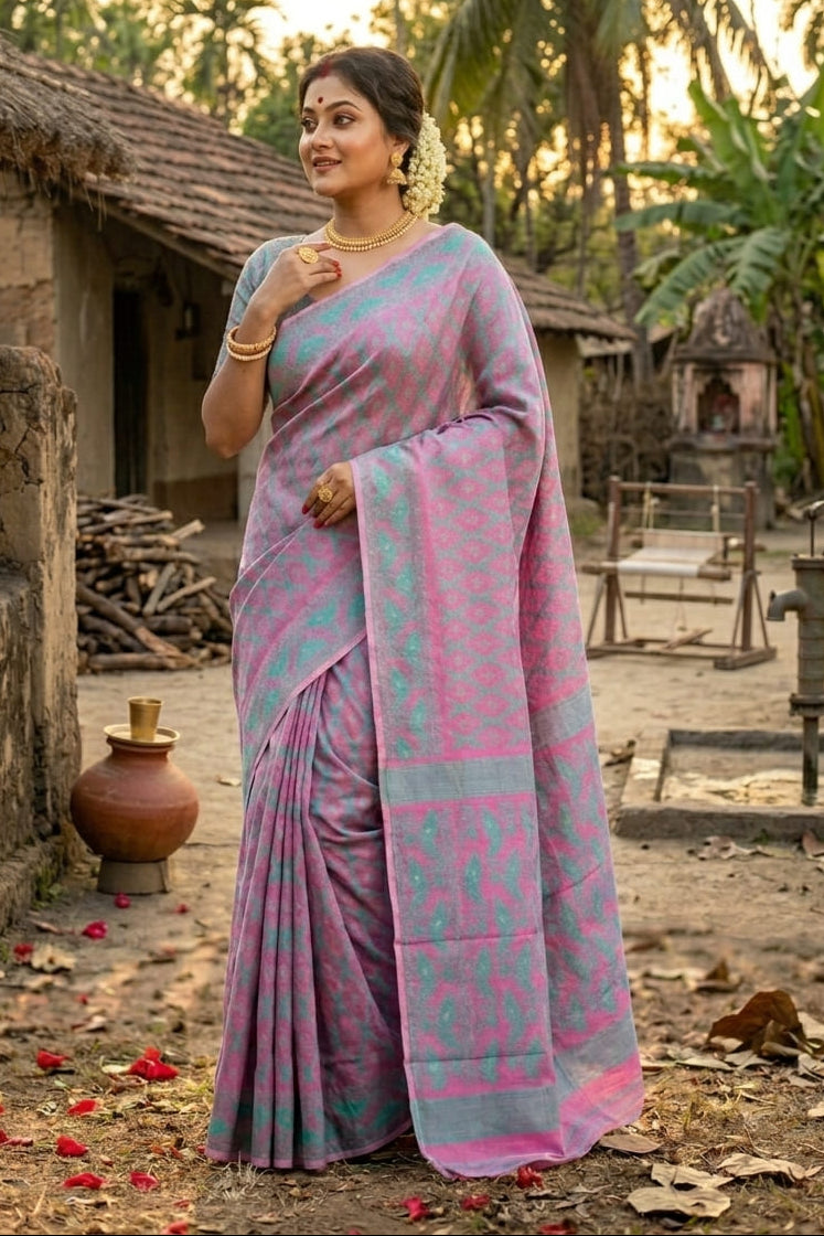 Neel Komol ( নীল কমল )Bengal Jamdani Saree