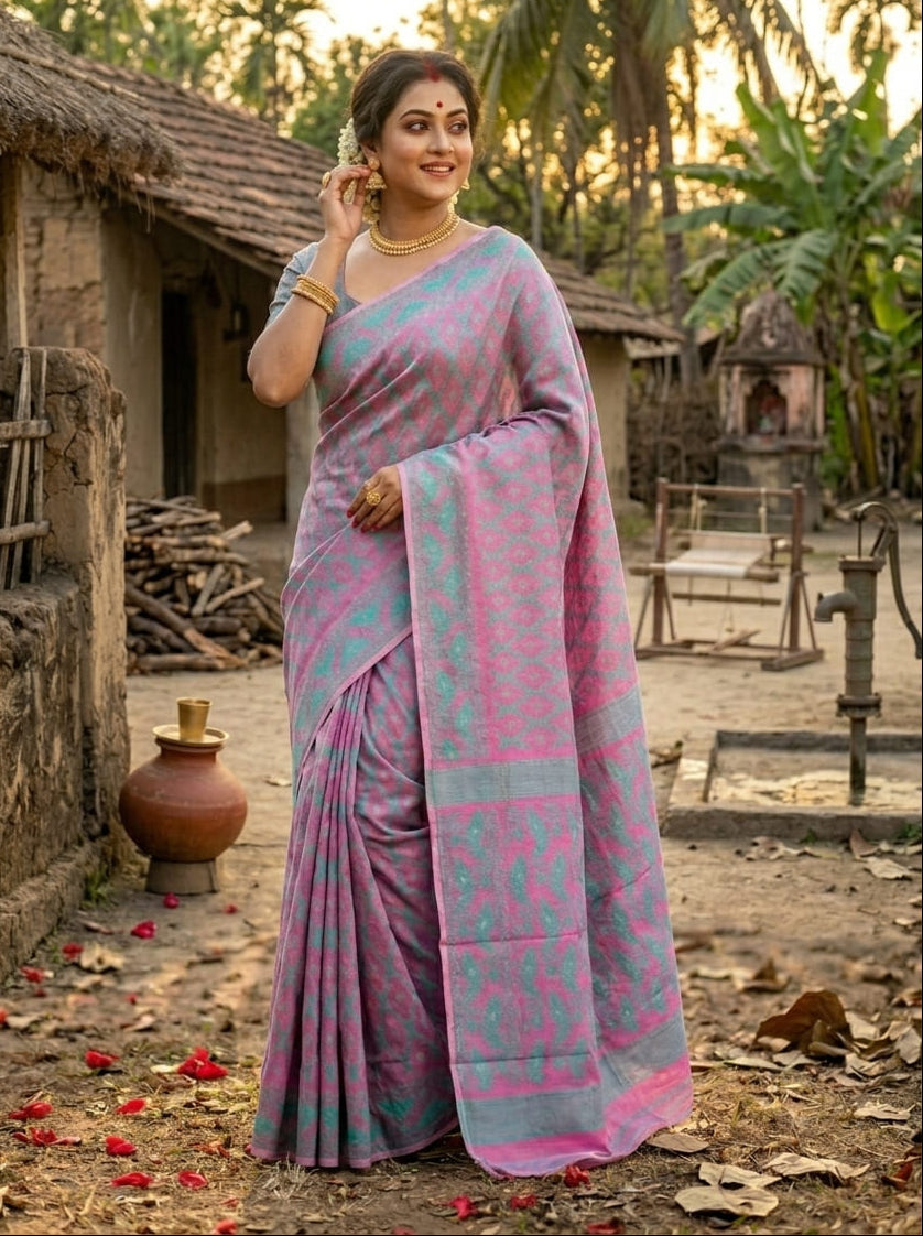 Neel Komol ( নীল কমল )Bengal Jamdani Saree