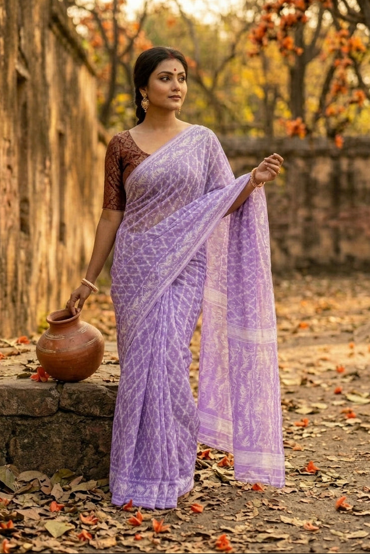 Neel Komol ( নীল কমল )Bengal Jamdani Saree