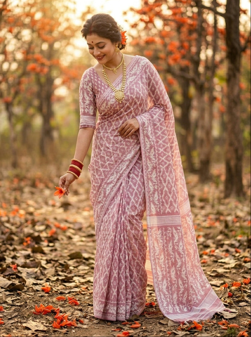 Neel Komol ( নীল কমল )Bengal Jamdani Saree