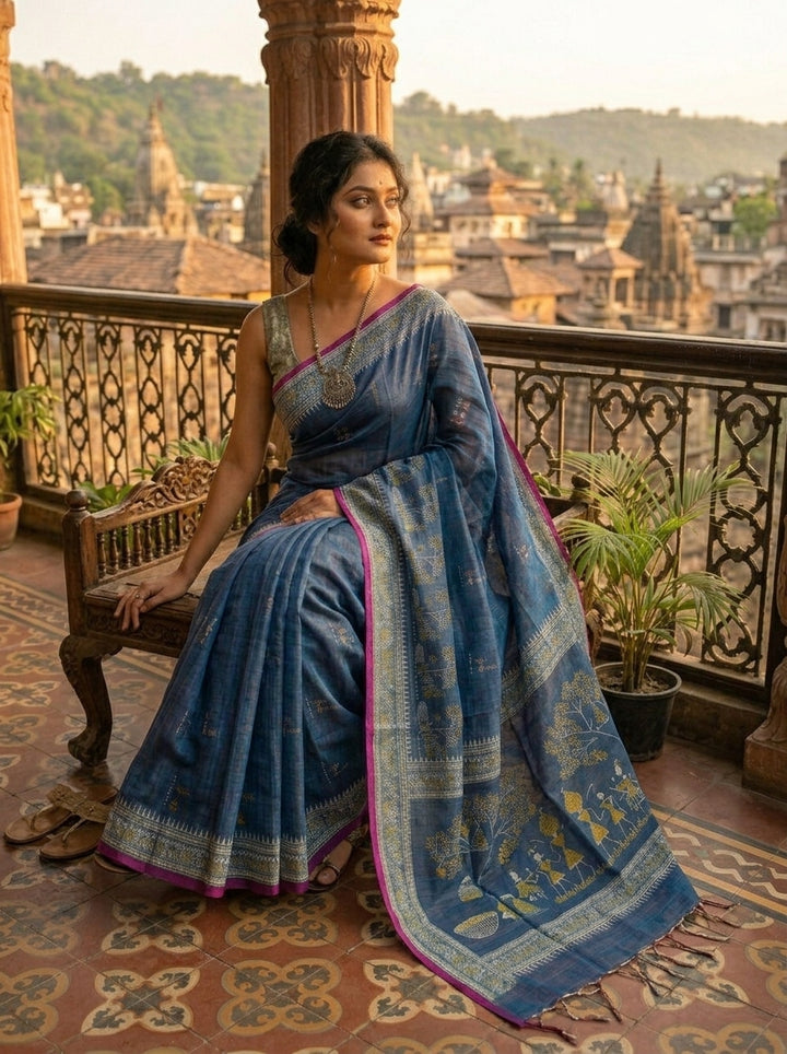 স্মৃতিচারণ (SmritiCharon )Tissue Cotton Saree(Dual Tone )