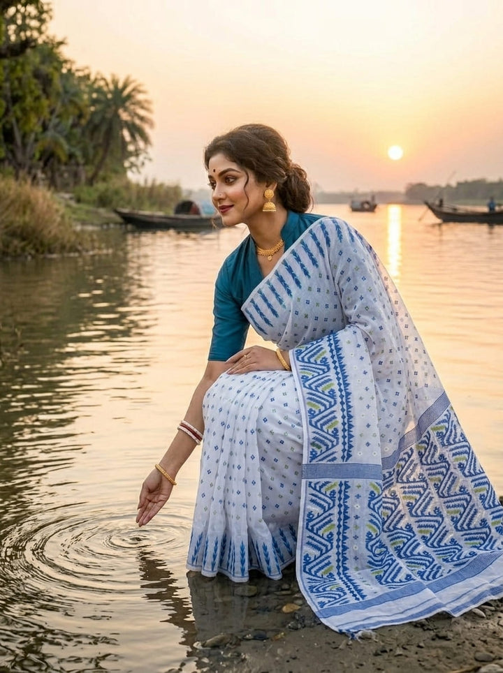 Jolchhobi Bengal Tangail Tant Cotton Saree