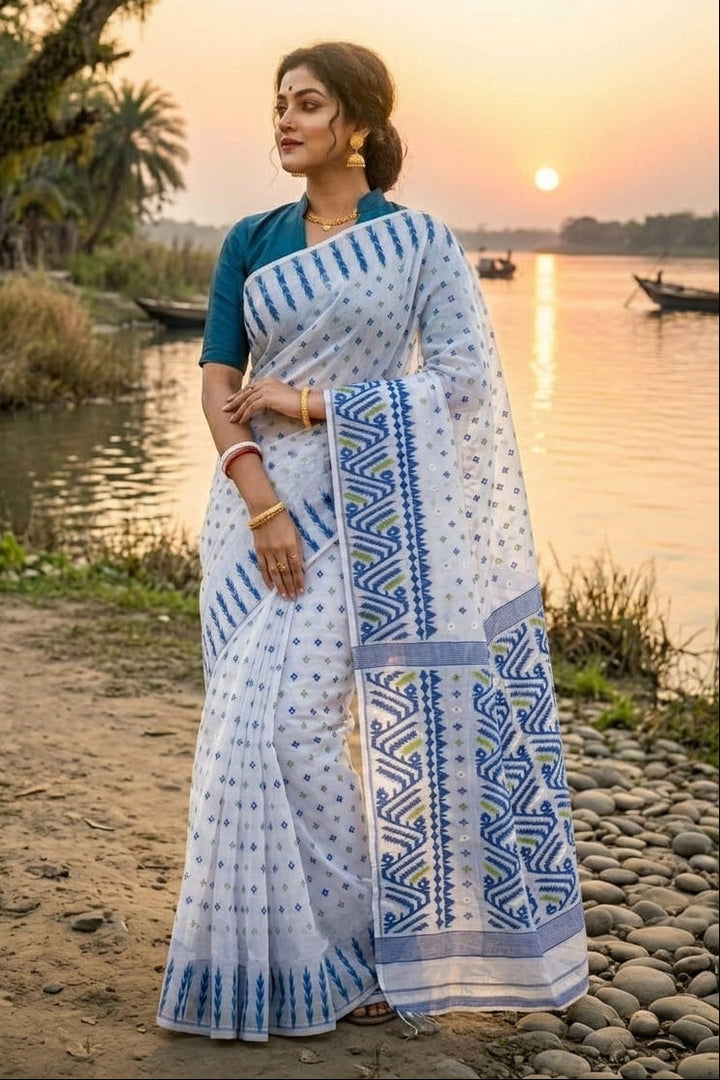 Jolchhobi Bengal Tangail Tant Cotton Saree