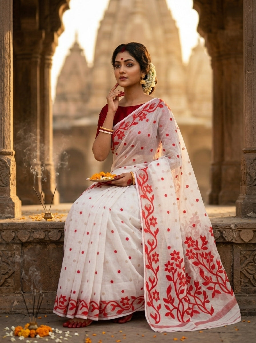 Rajnandini Bengal Jamdani Saree