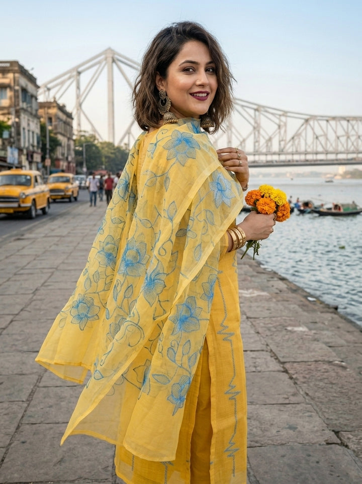 Blossom Vastra Cotton Kurti Set