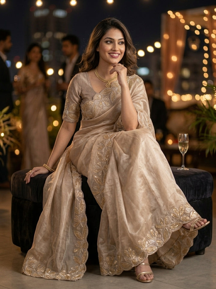 Zehria Designer Organza Silk Saree