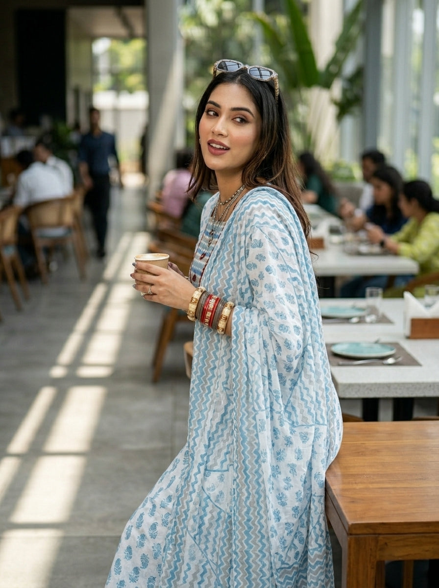 Cloud Wave  Kurti Set