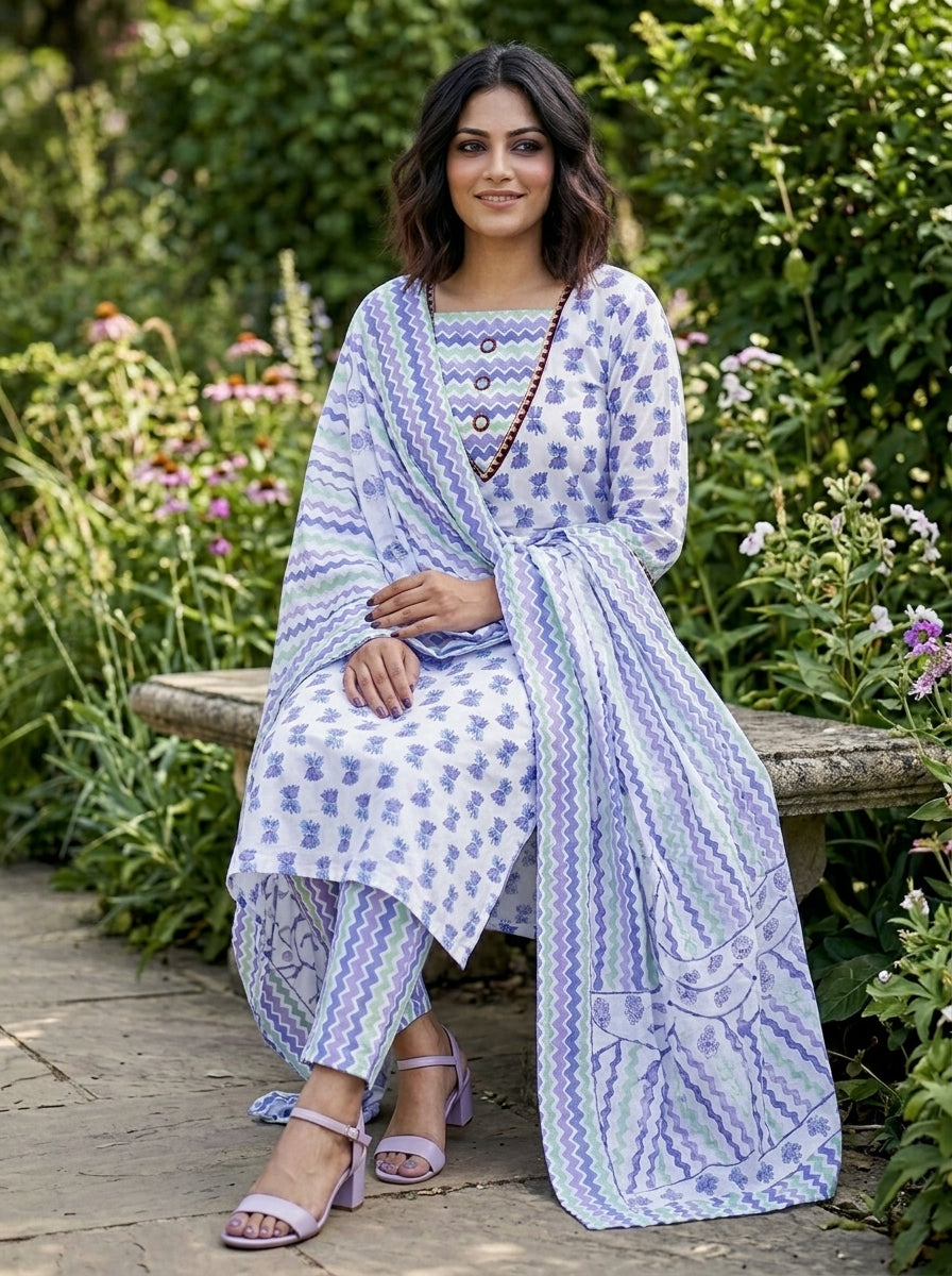 Cloud Wave  Kurti Set