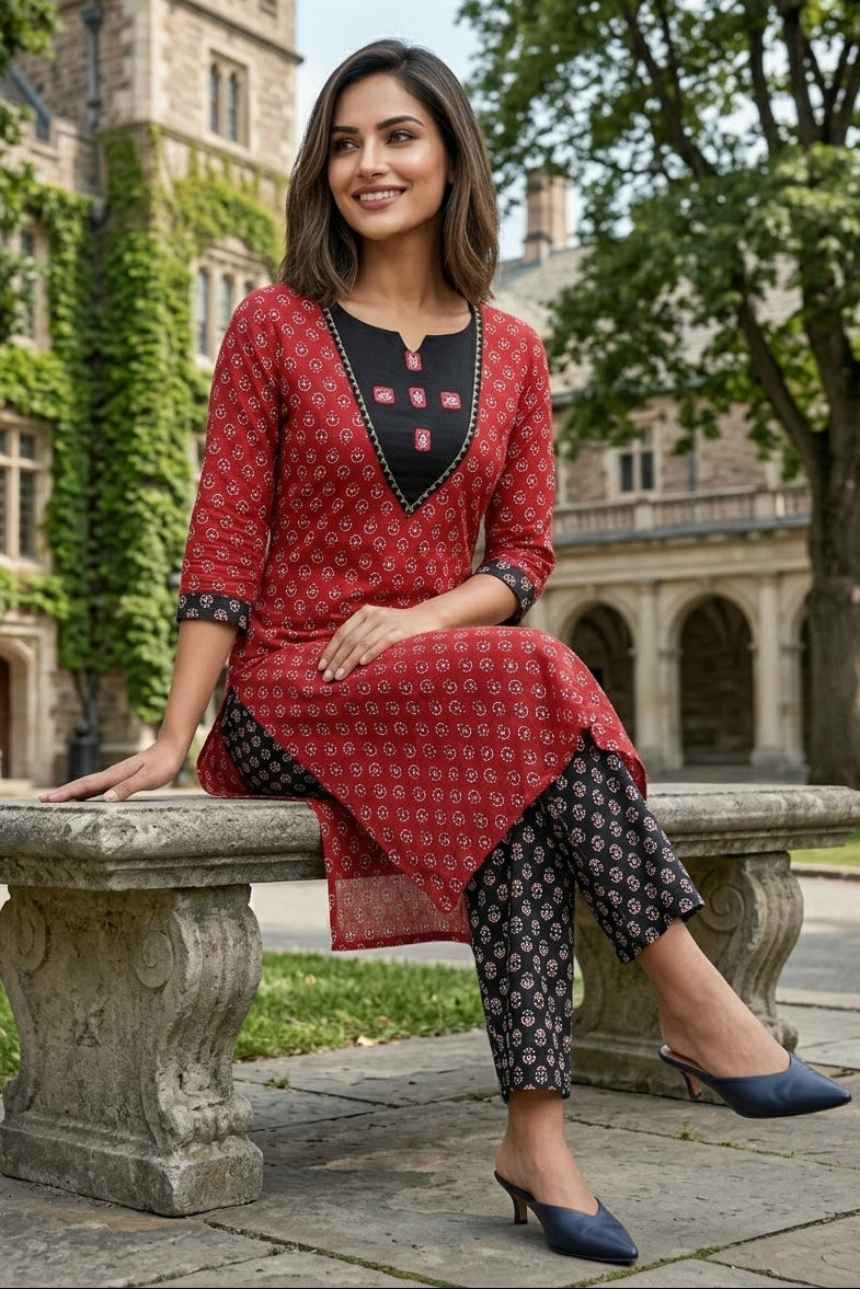 College-Going Vibe Kurti Set