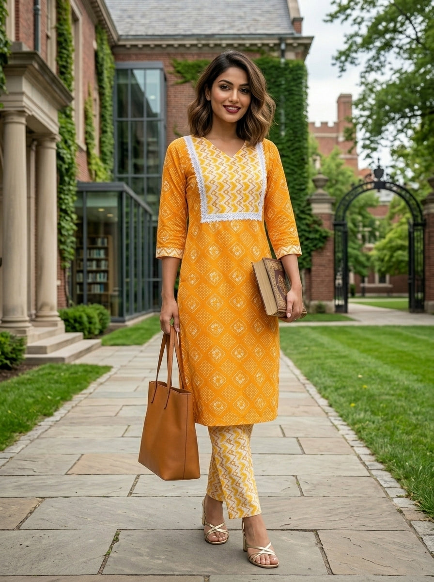 Mishka Threads Cotton  Kurti Set