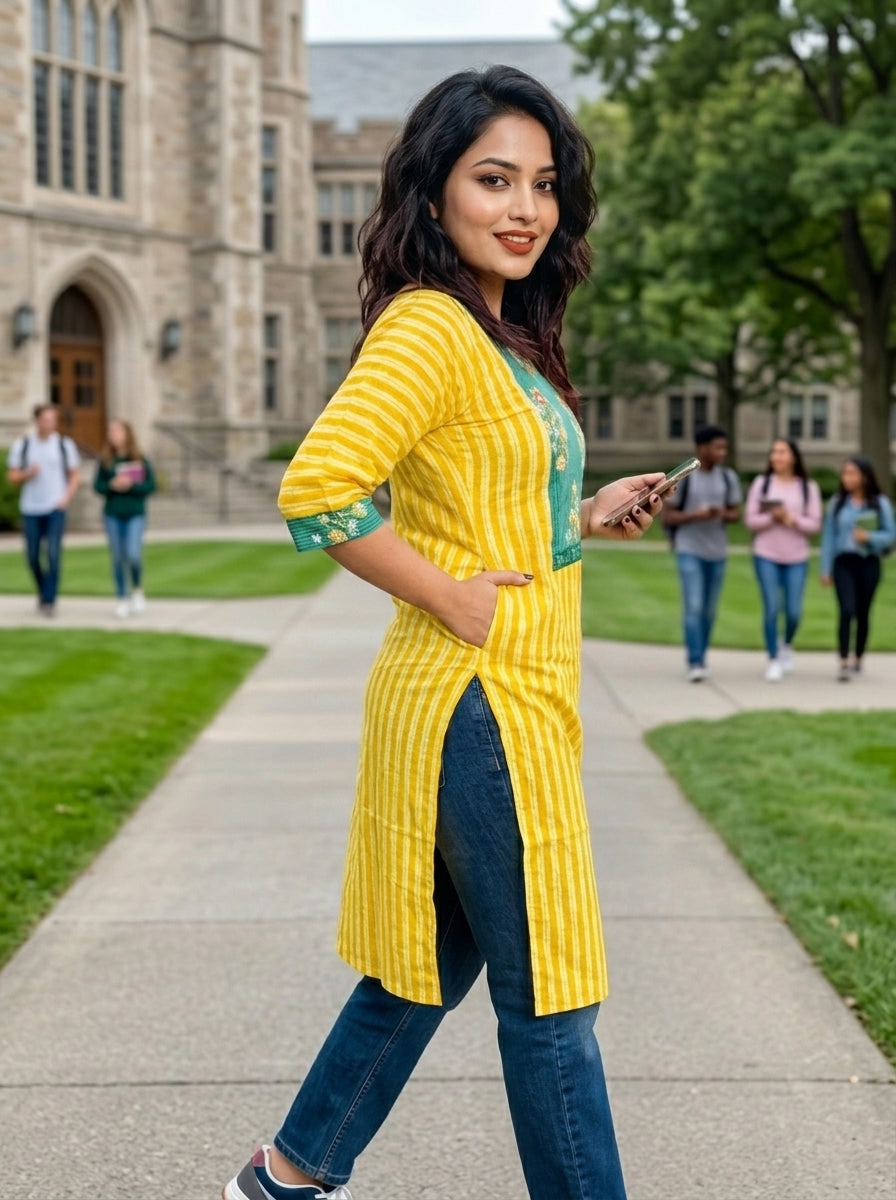 Sun Diva Cotton  Kurti