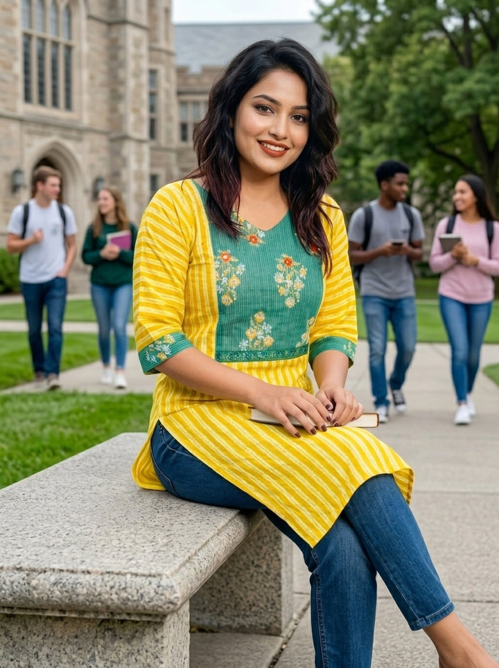 Sun Diva Cotton  Kurti