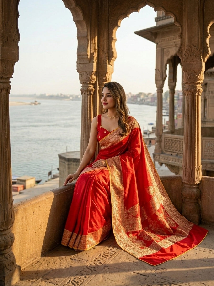 Nazariya - Designer  Banarasi Dola Silk Saree
