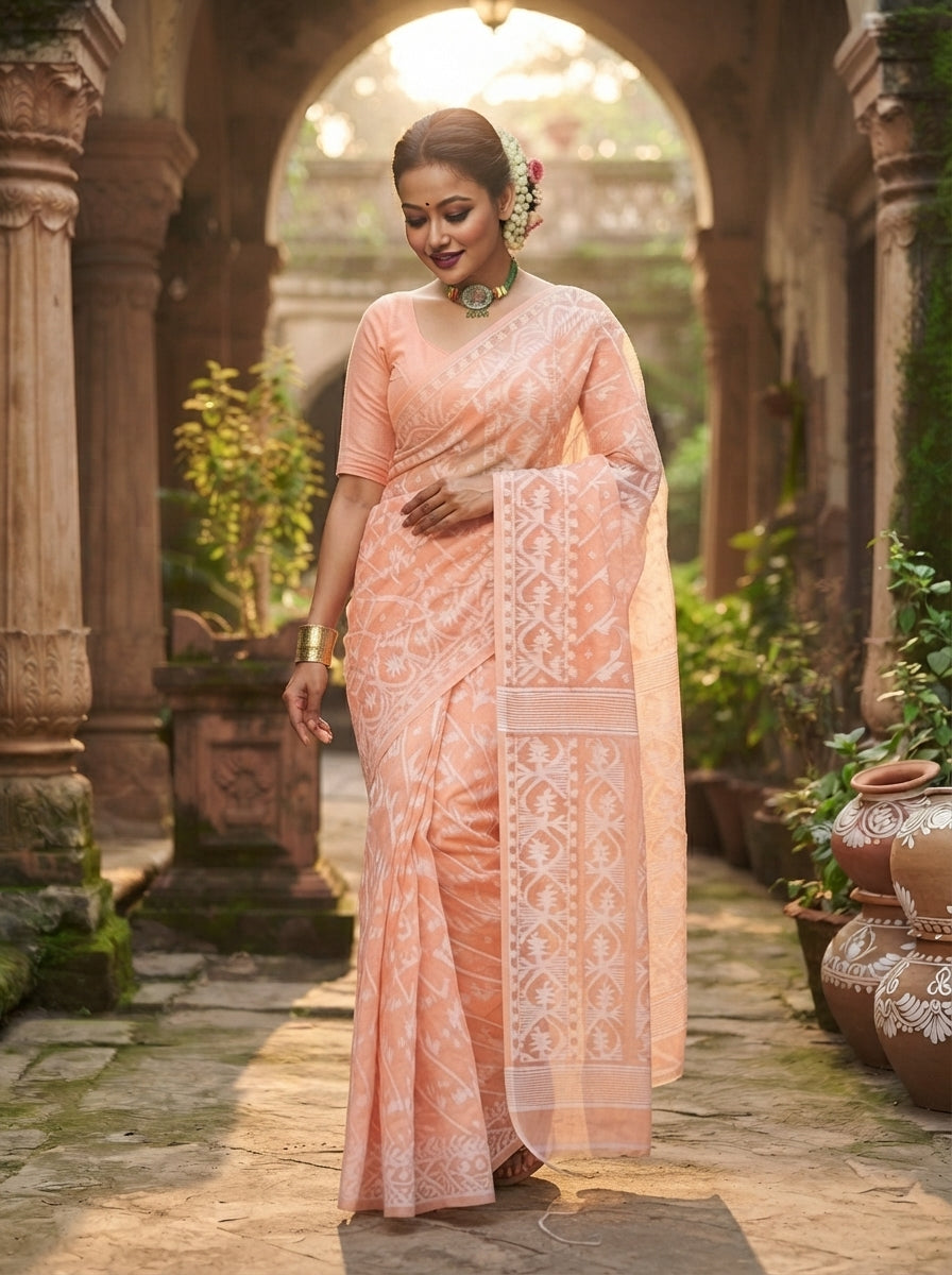 Amaro Porano Jaha Chay Dhakai Jamdani Saree