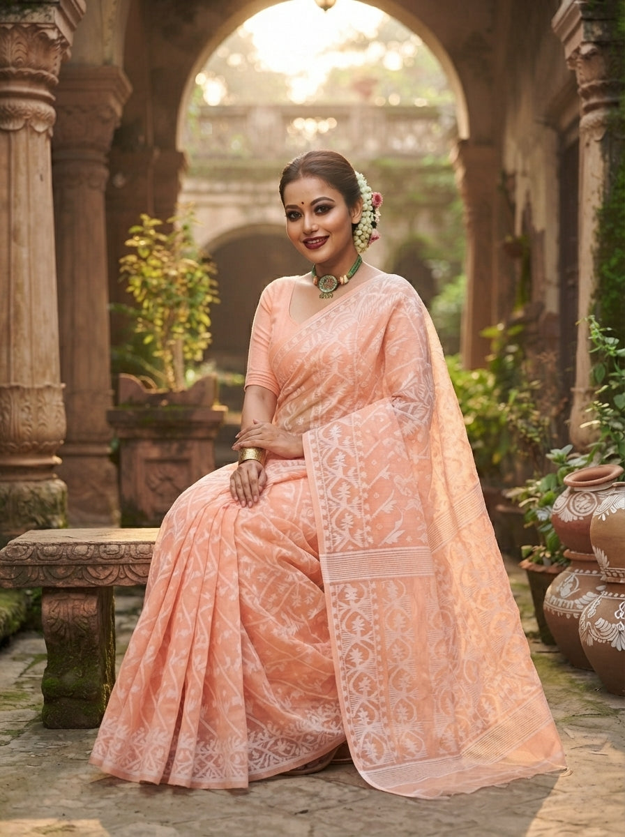 Amaro Porano Jaha Chay Dhakai Jamdani Saree
