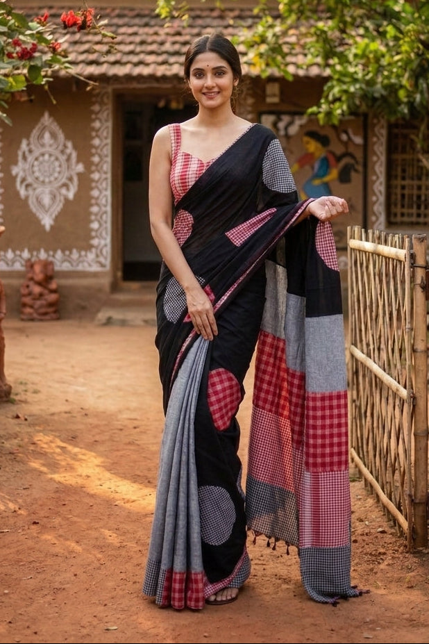 Mridu Chaya Mixmatch Cotton Saree