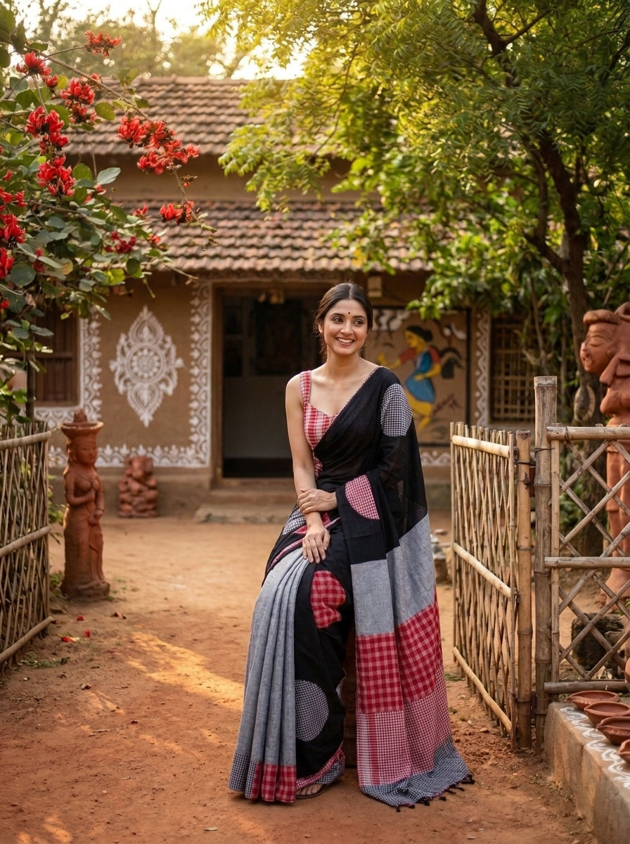 Mridu Chaya Mixmatch Cotton Saree