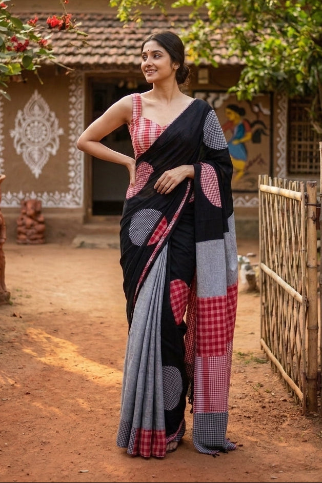 Mridu Chaya Mixmatch Cotton Saree