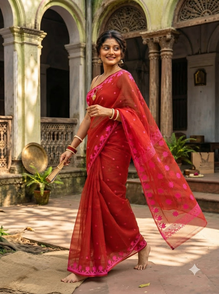 Uro Chithi Dhakai Jamdani Saree