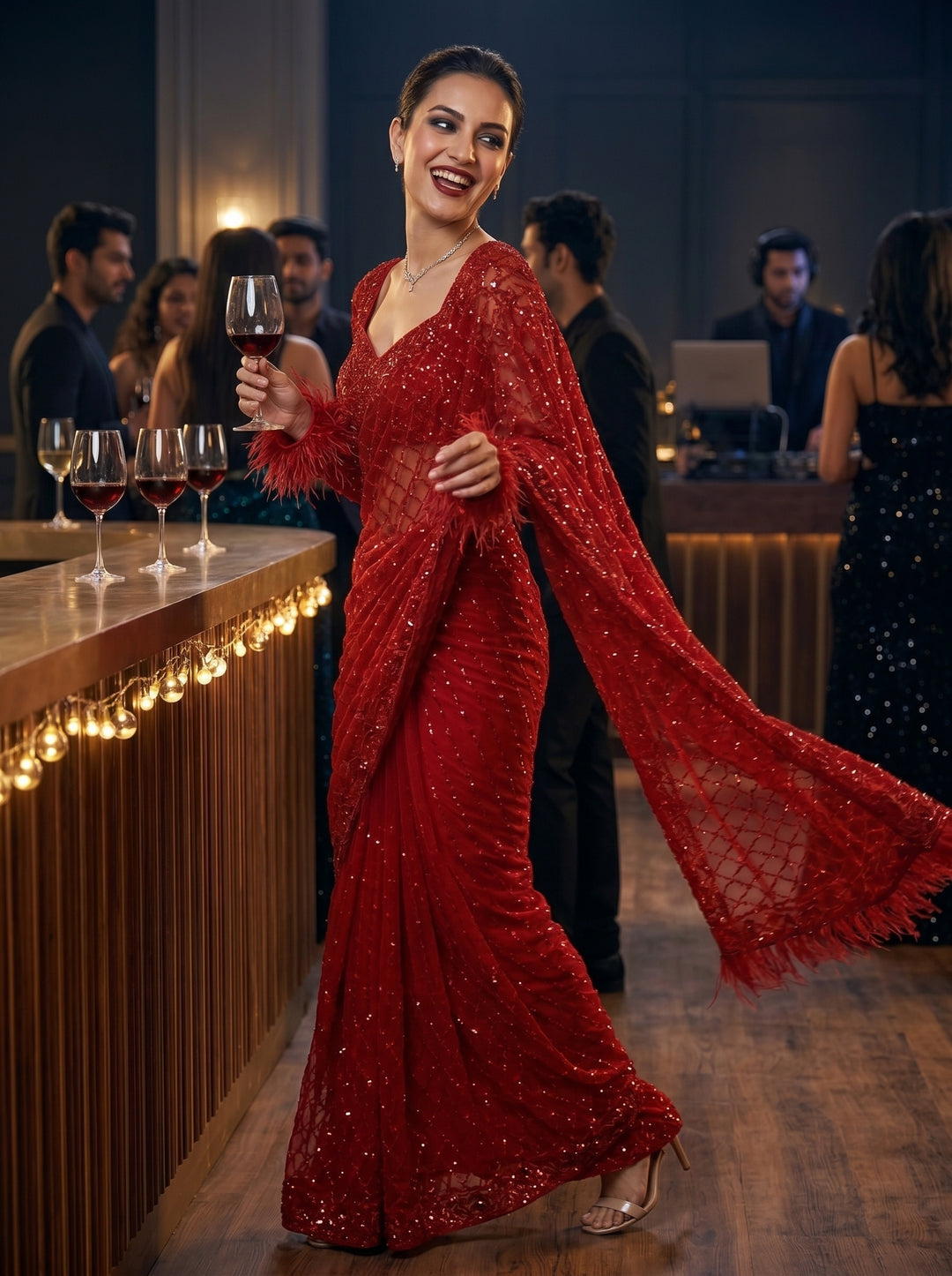 Star Night Story Georgette Saree