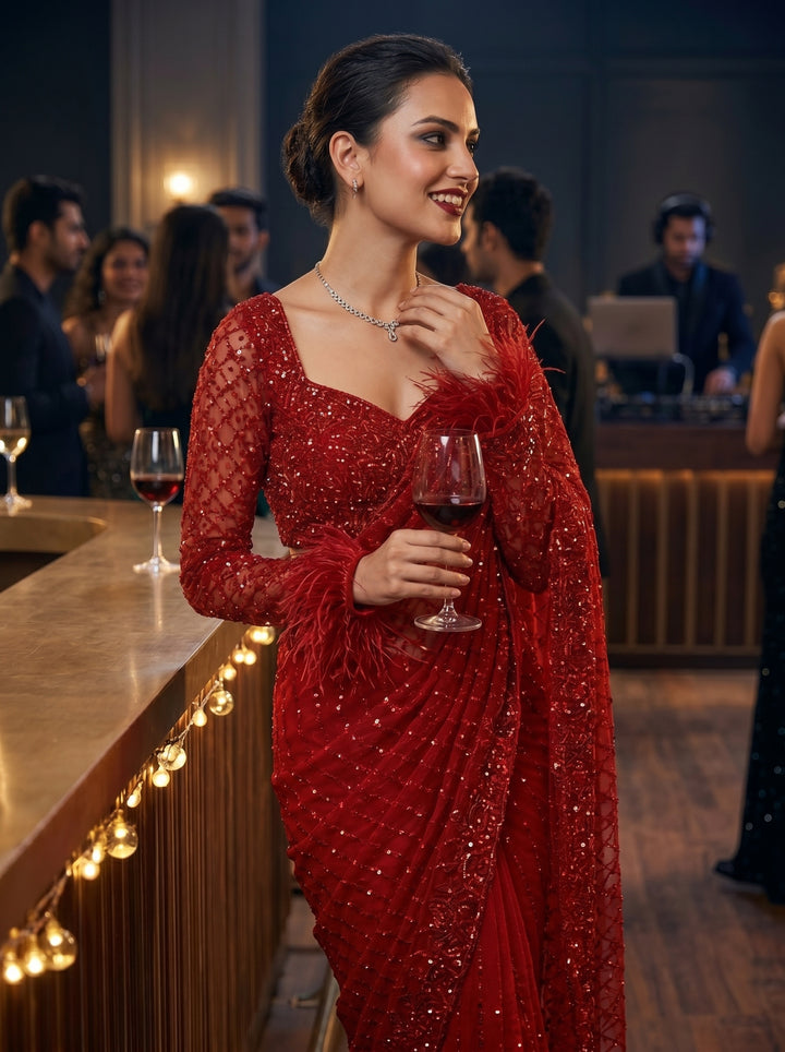 Star Night Story Georgette Saree