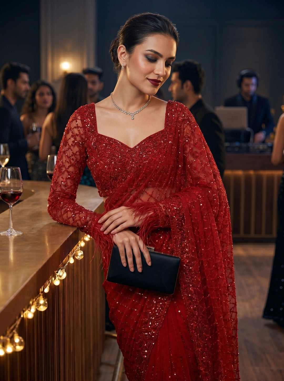 Star Night Story Georgette Saree