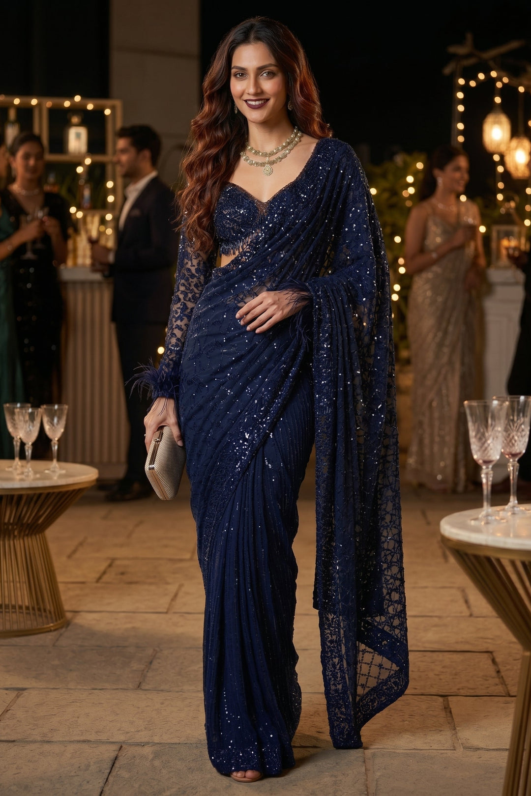 Star Night Story Georgette Saree